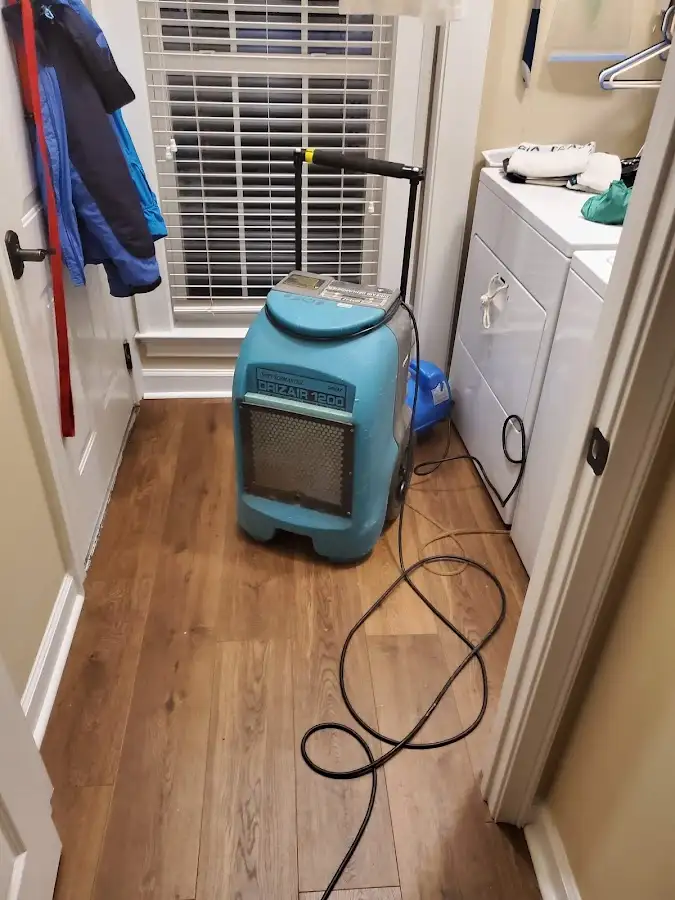 Commercial dehumidifier deployed for Flood Damage Cleanup in Castle Rock